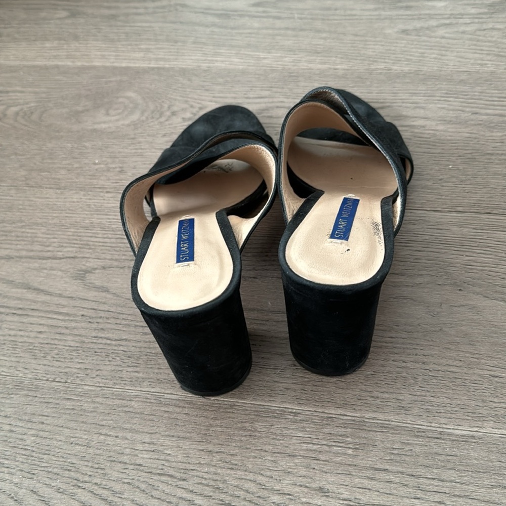 Stuart Weitzman Black Suede Women's Heels - Picture 4 of 5